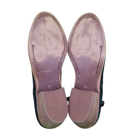 ✅Sam Edelman Ankle Boots Womens 8.5 Black Nubuck PACKER Zip Booties Stacked Heel - Picture 5 of 10